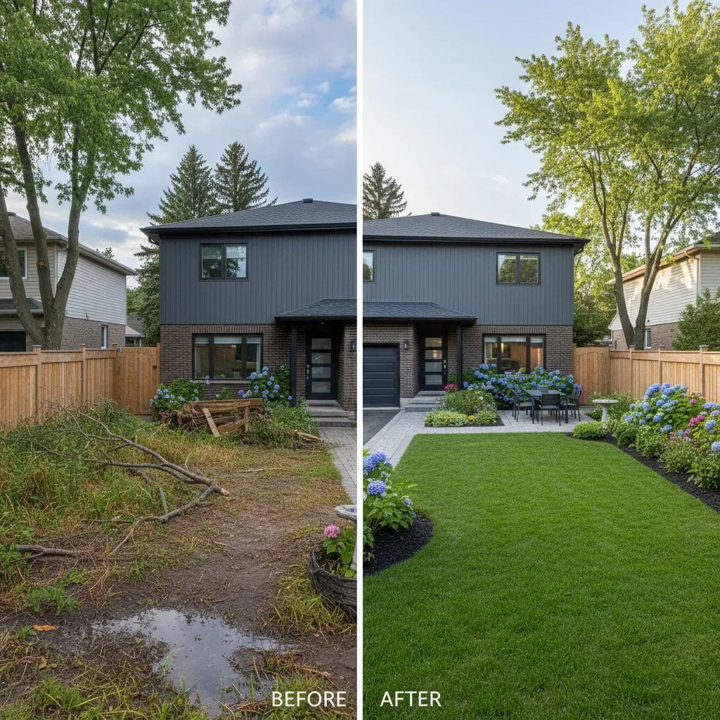 Legacy Landscaping Etobicoke Landscaping transformation - before and after in Etobicoke